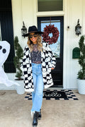 The Boo Crew Cloud Cardigan- Checker Ghost