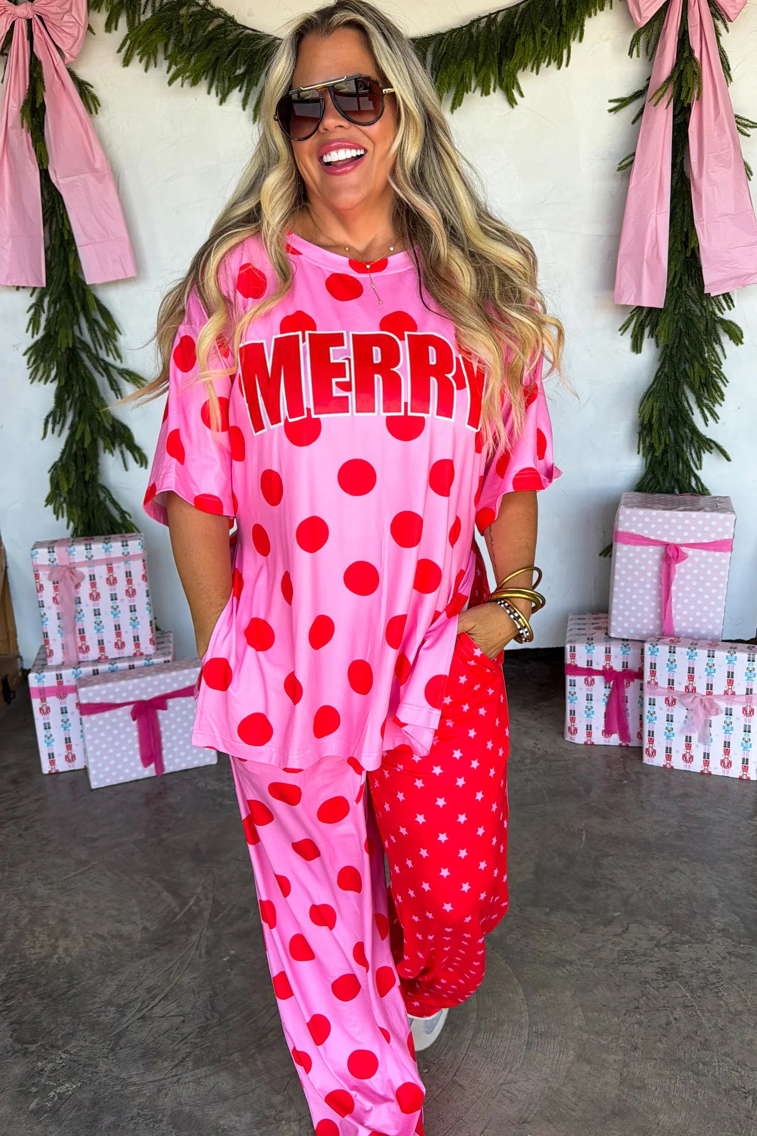Merry Confetti Lounge Sets- Merry Pink