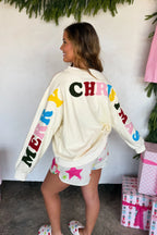 Merry Christmas Sweatshirt- Cream