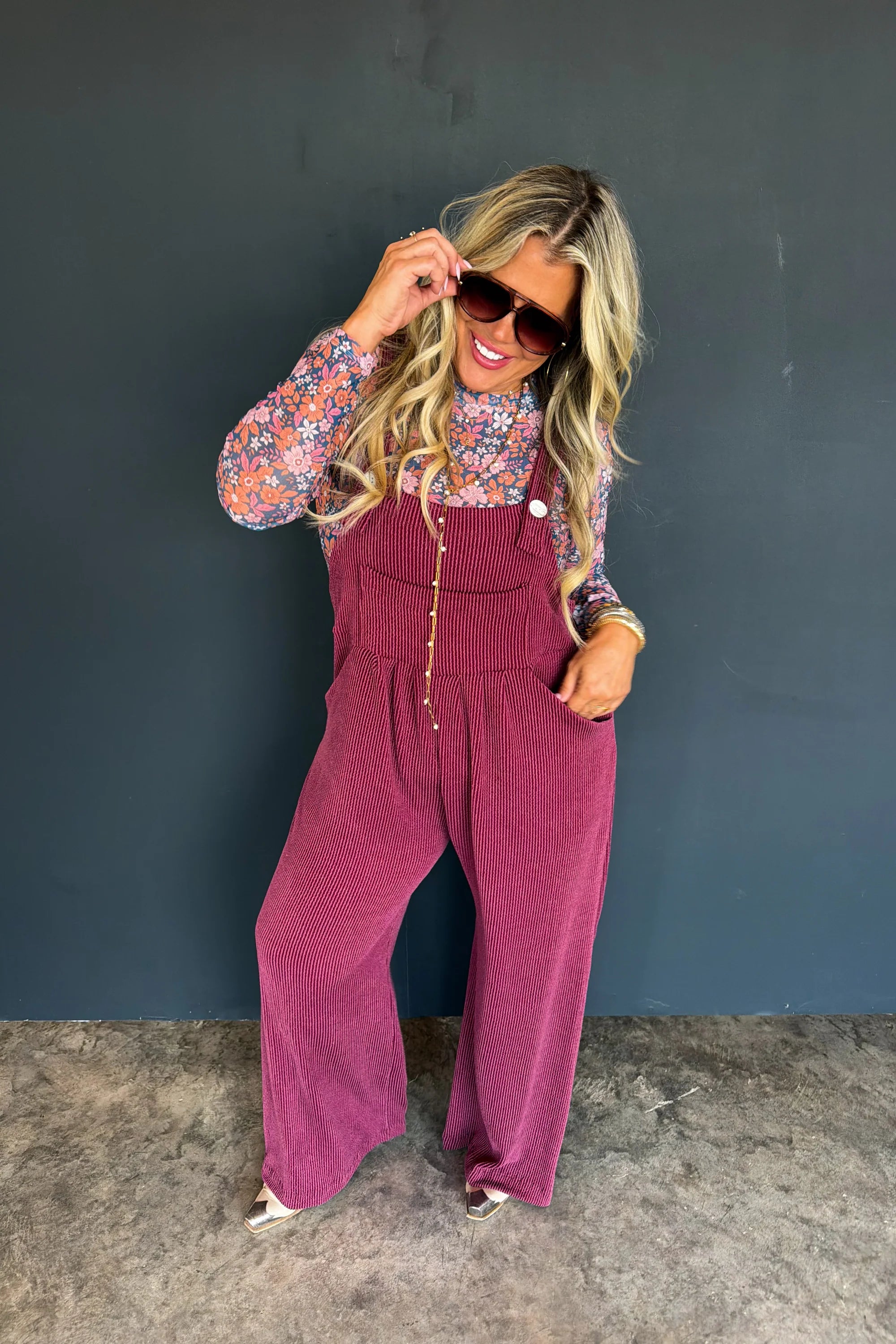 Fall Essentials Overalls- Plum