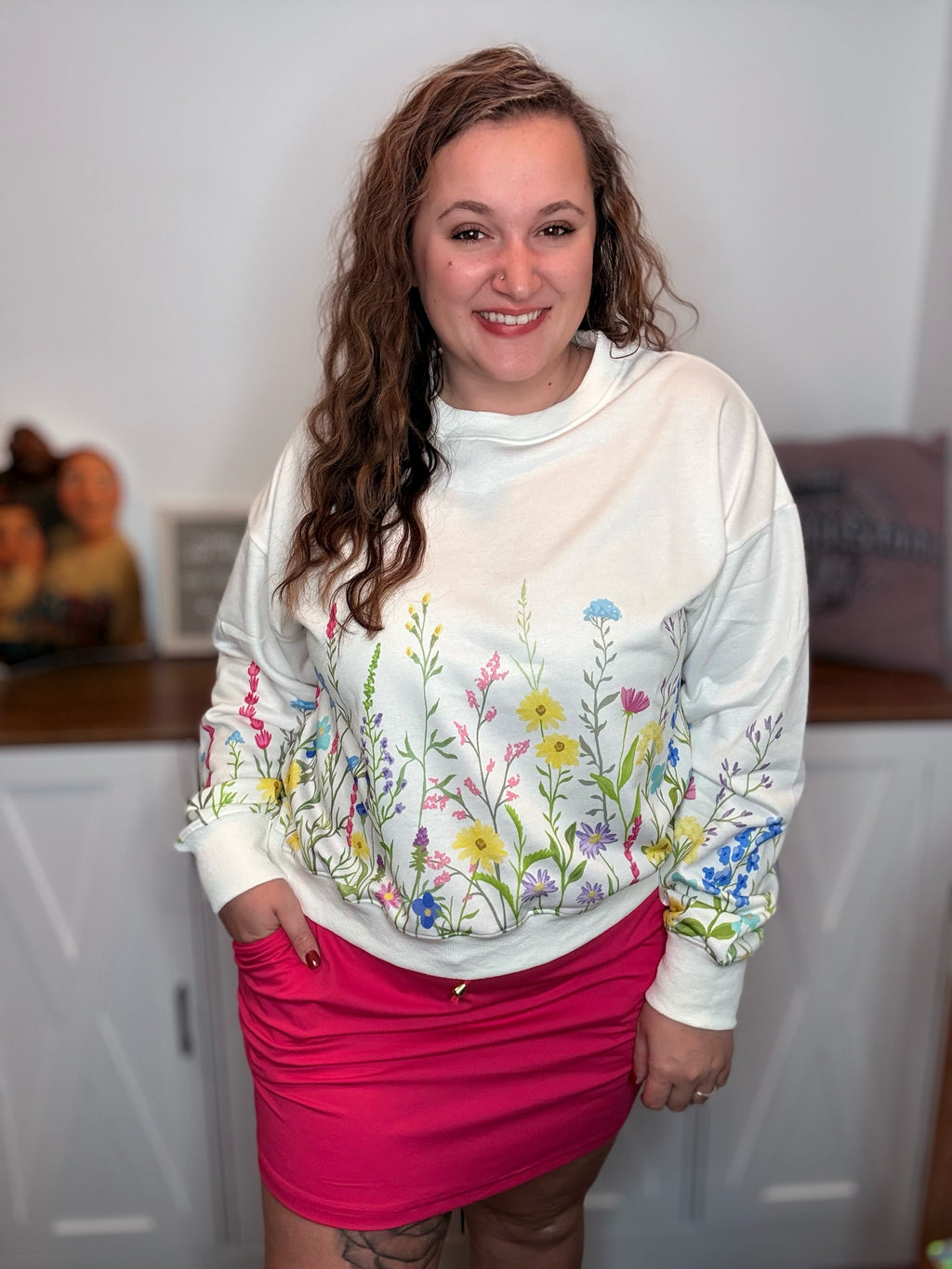Wildflower Field Printed Pullover