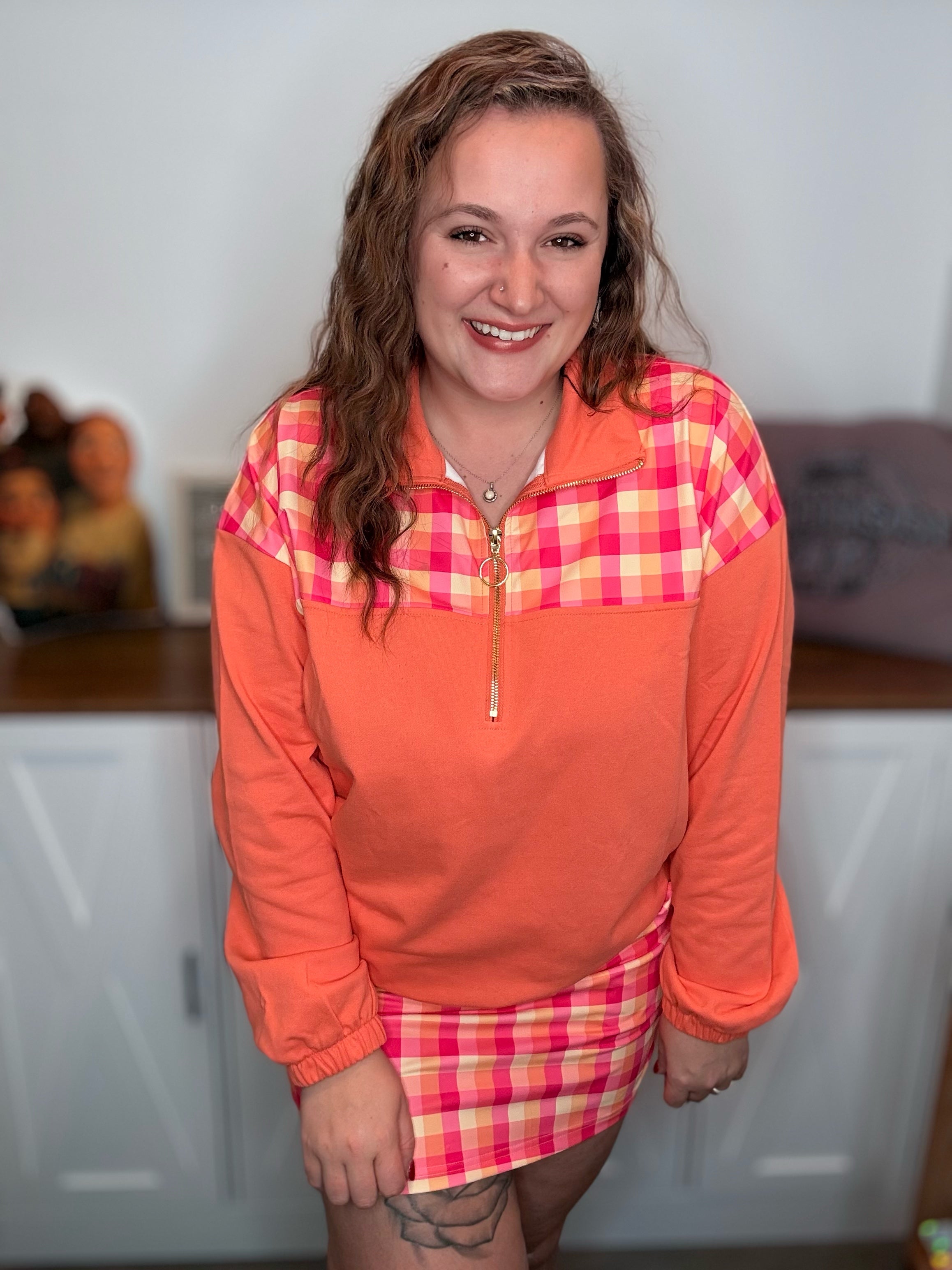 Summer Crush Plaid Printed Pullover