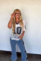 Bleacher Babe Lace Jersey- White