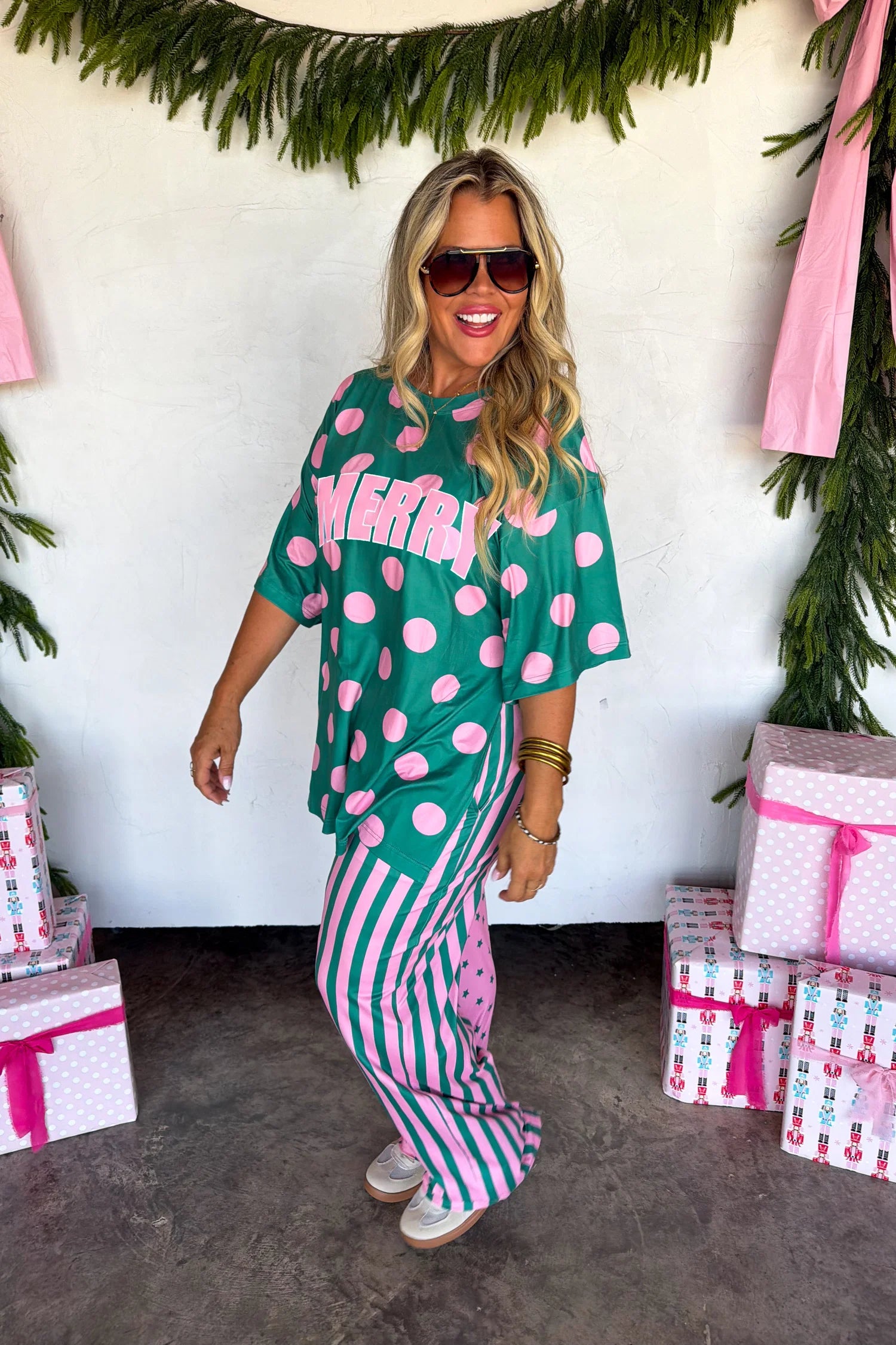 Merry Confetti Lounge Sets- Merry Green