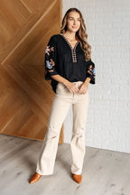 The All In Me Embroidered V-Neck Blouse