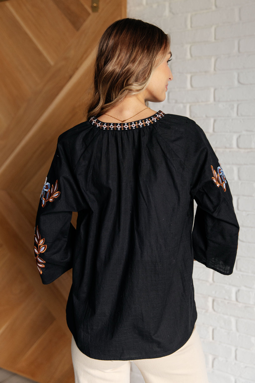 The All In Me Embroidered V-Neck Blouse