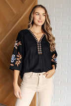 The All In Me Embroidered V-Neck Blouse