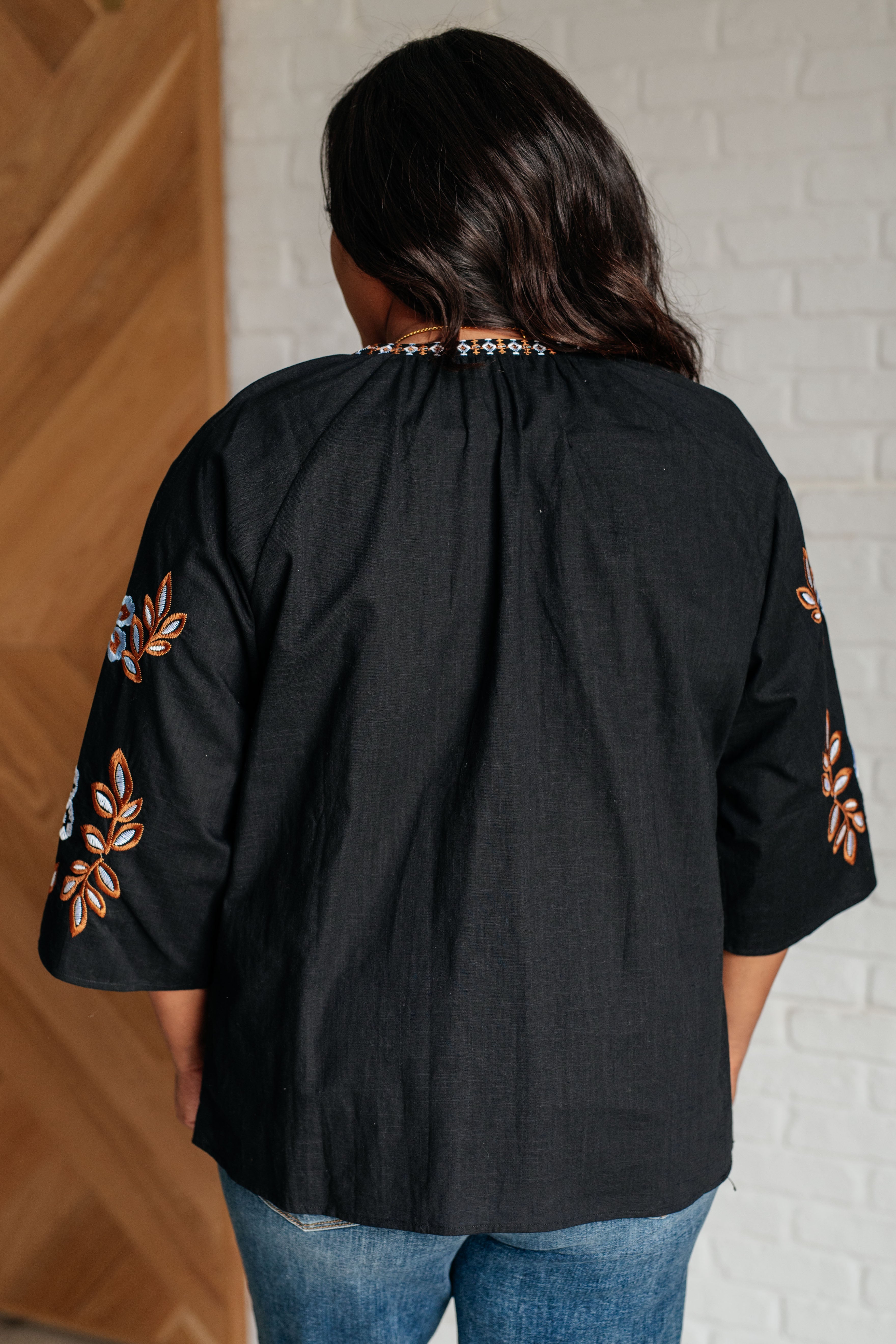 The All In Me Embroidered V-Neck Blouse