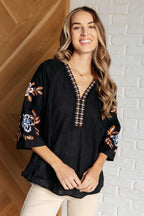 The All In Me Embroidered V-Neck Blouse