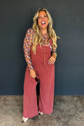 Fall Essentials Overalls- Rust