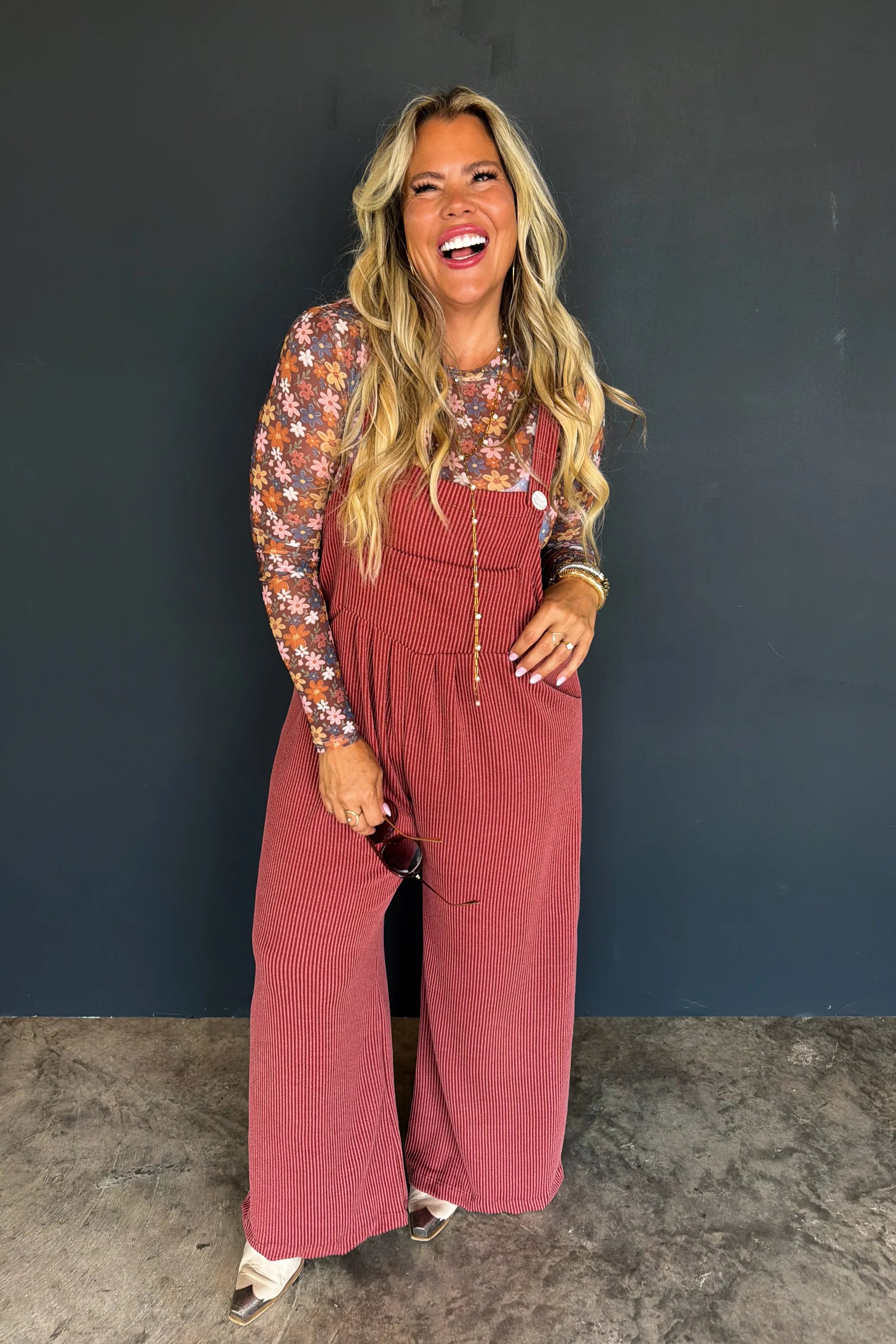 Fall Essentials Overalls- Rust