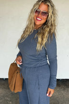 Happy Sunday Lounge Set- Denim