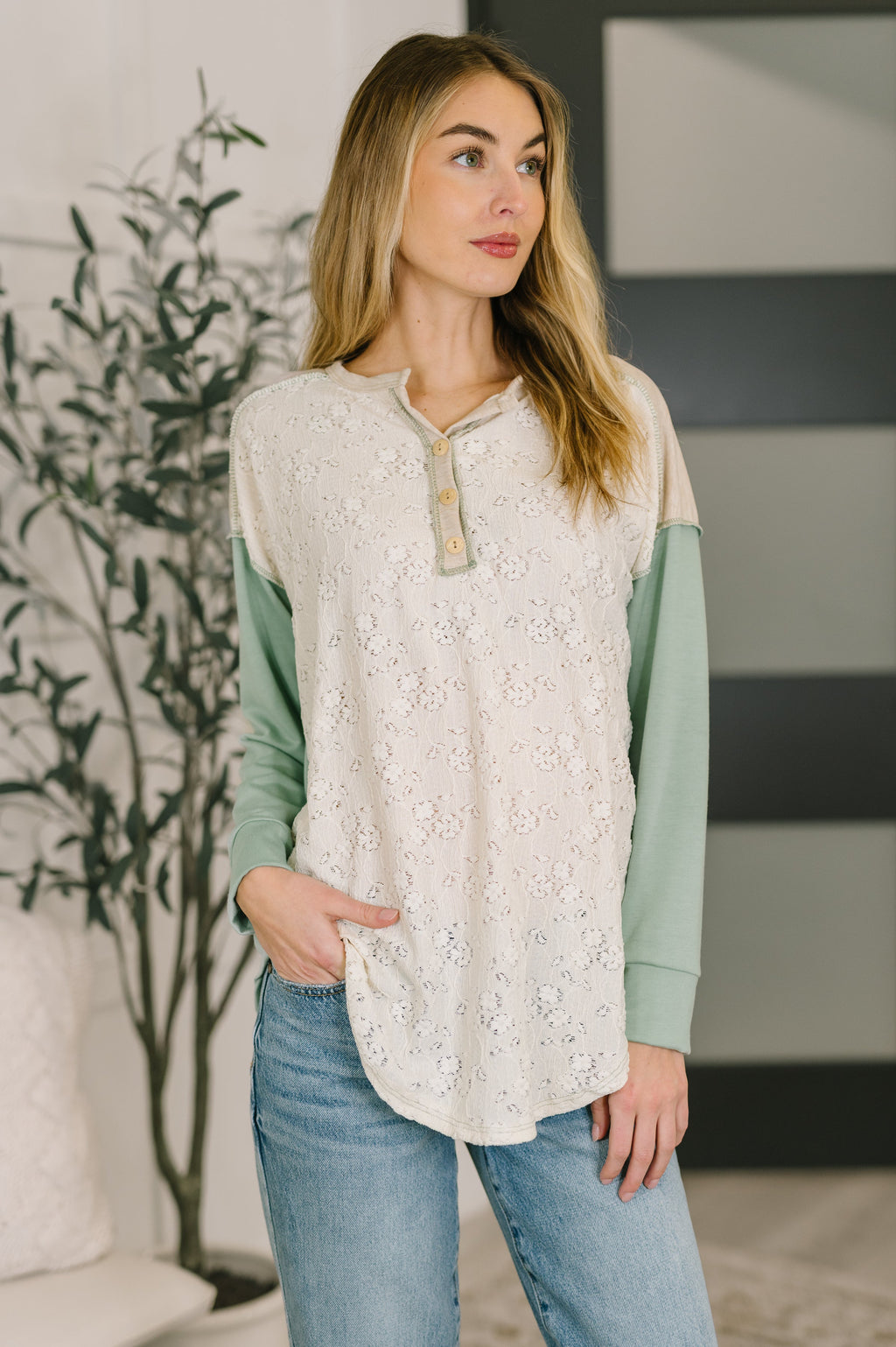 The Lace & Layers Henley Top