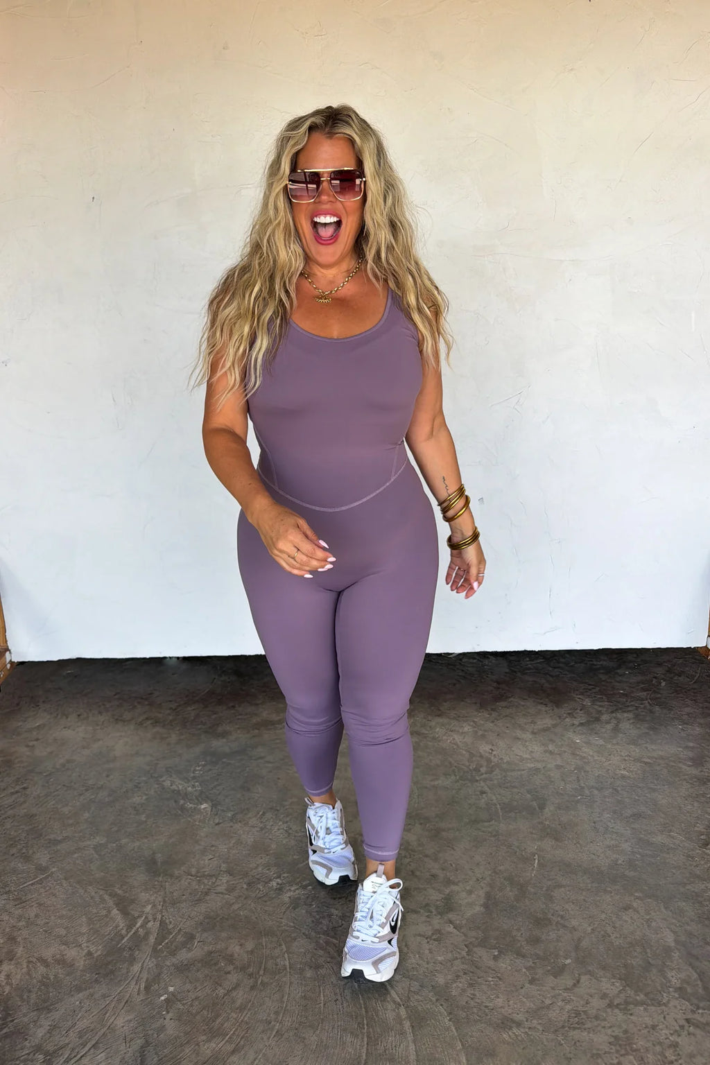 Out and About Yoga Romper - Lilac