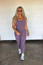 Out and About Yoga Romper - Lilac