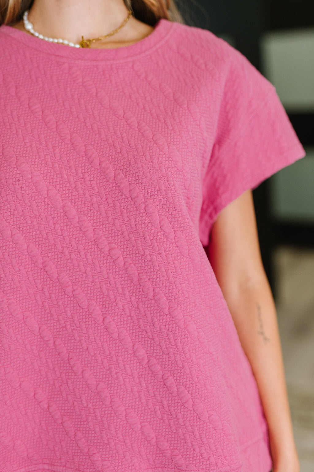 The Can't Quit You Drop Shoulder Top- Magenta