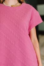 The Can't Quit You Drop Shoulder Top- Magenta