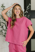 The Can't Quit You Drop Shoulder Top- Magenta
