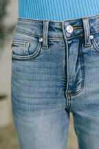 High Waist Ankle Straight Jean - Break Through Blue
