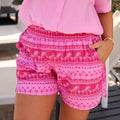 Pink Palm Casual Outing Shorts