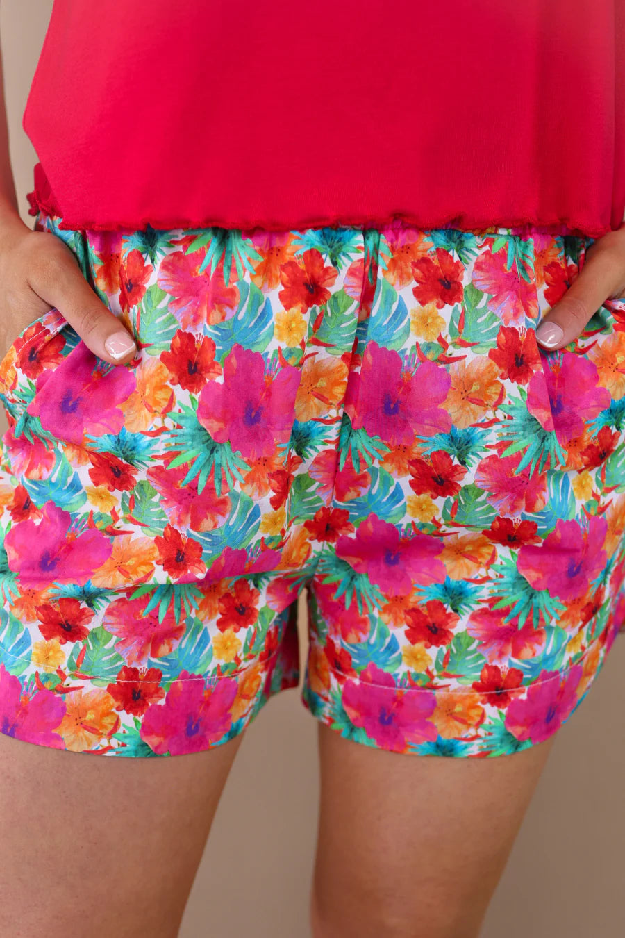Multi Tropical Casual Outing Shorts