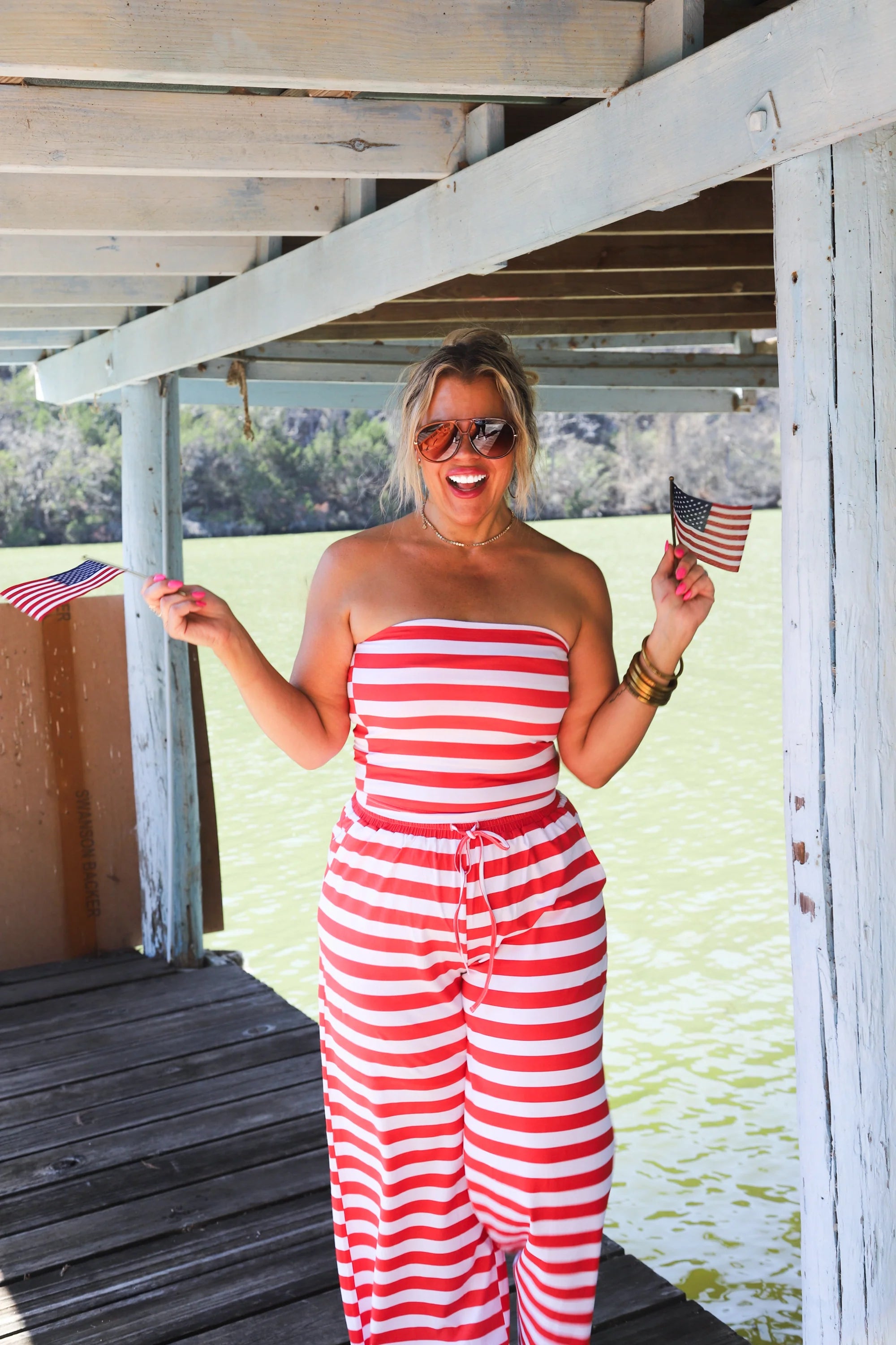 The Sailor Striped Set- Red