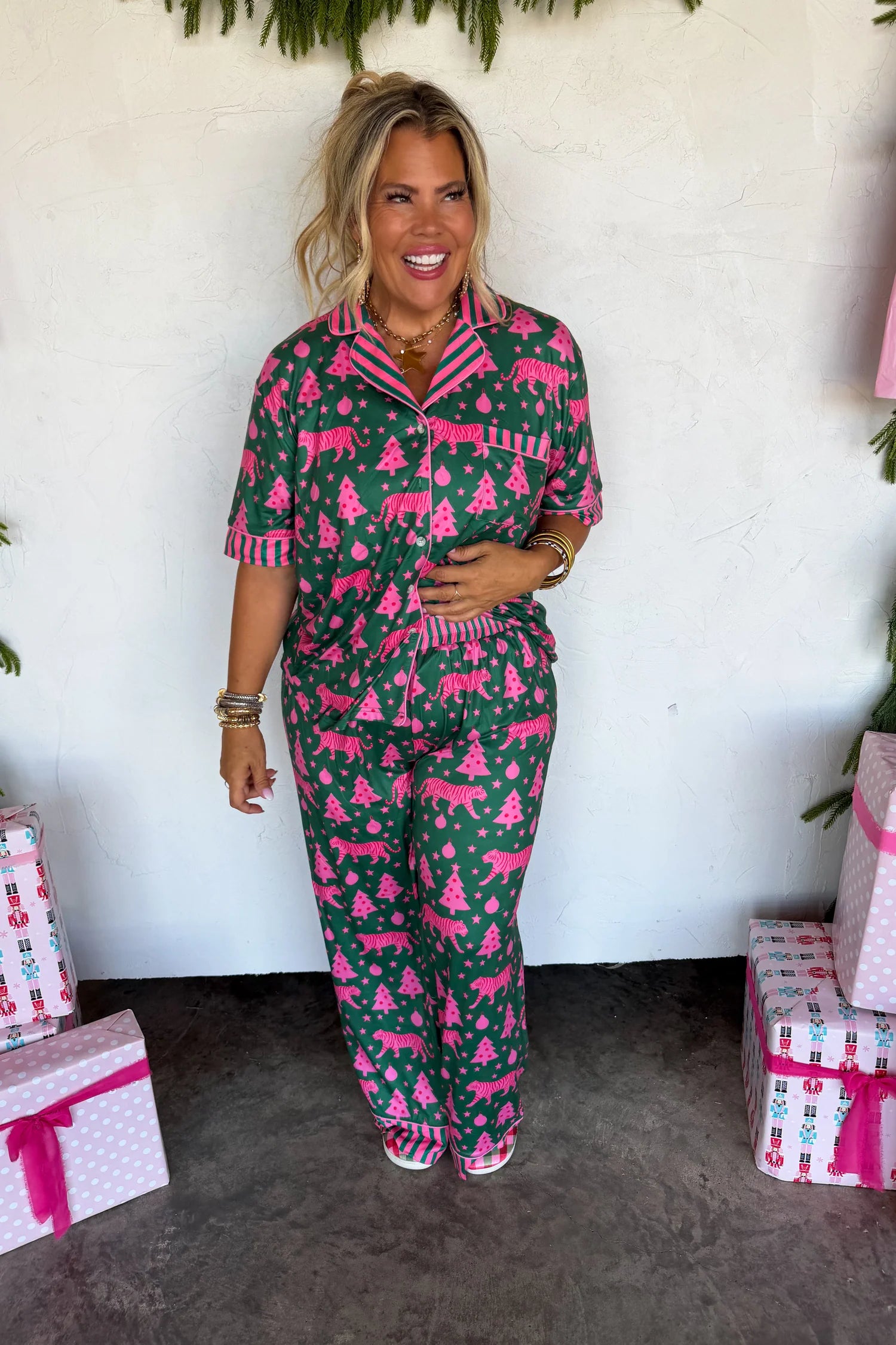 Christmas Morning Luxe PJ Set- Jungle Bells