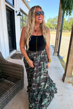 Hidden Gem Camo Maxi Skirt