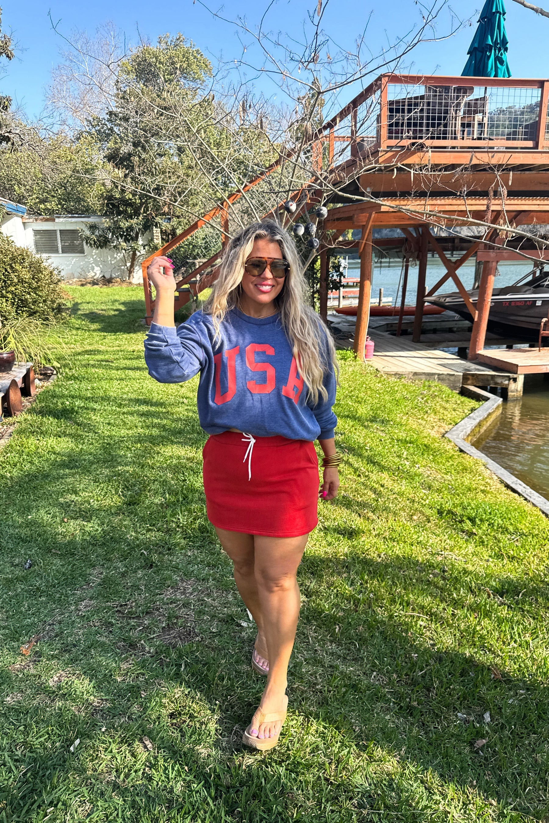 The Lakeside Lounge Skirt- Red