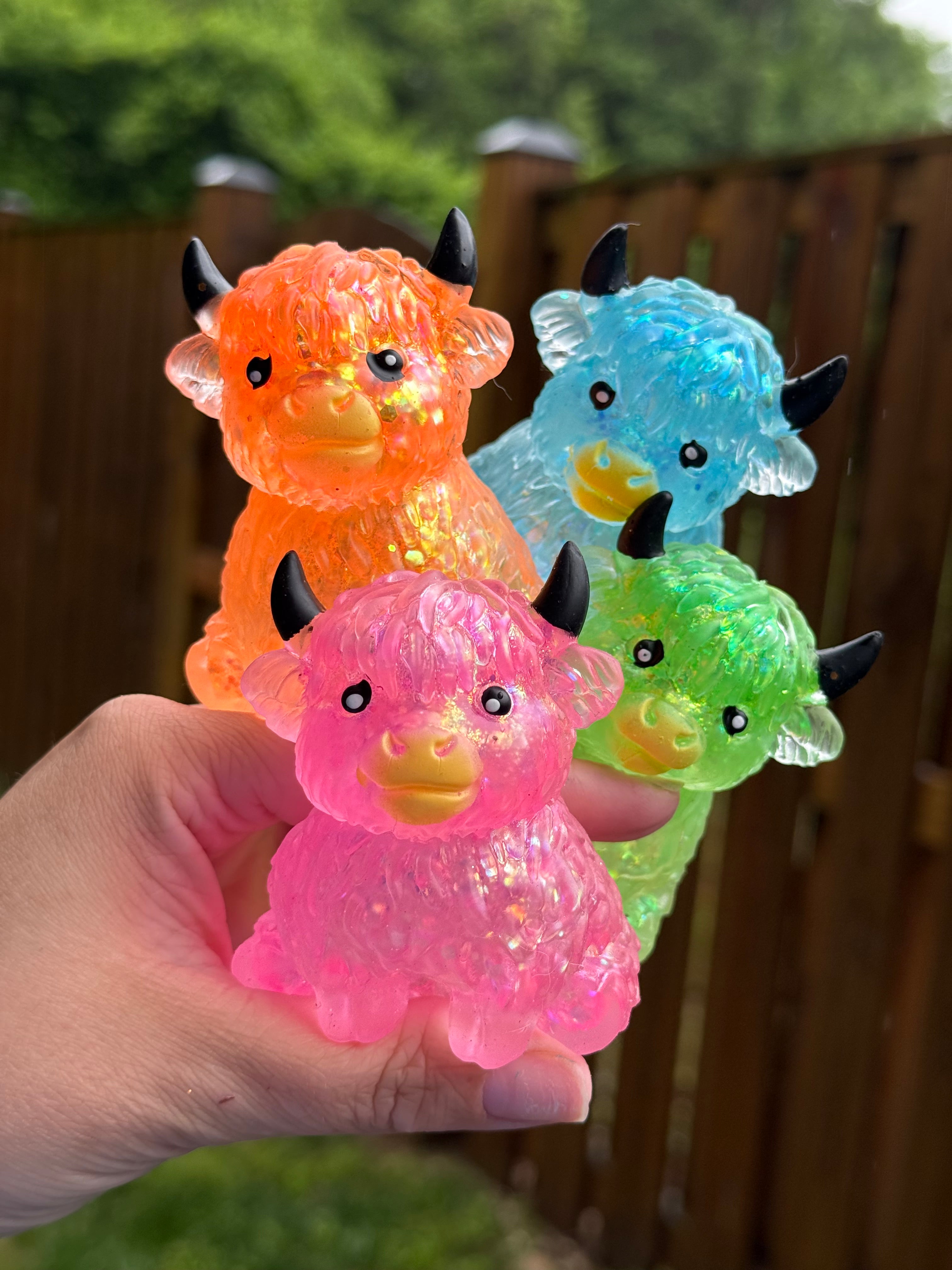 Glitter Squishy Highland Cows- 4 Colors