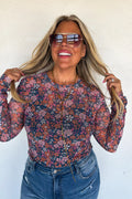 The Dress It Up Mesh Top- Pink Fall Floral