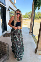 Hidden Gem Camo Maxi Skirt