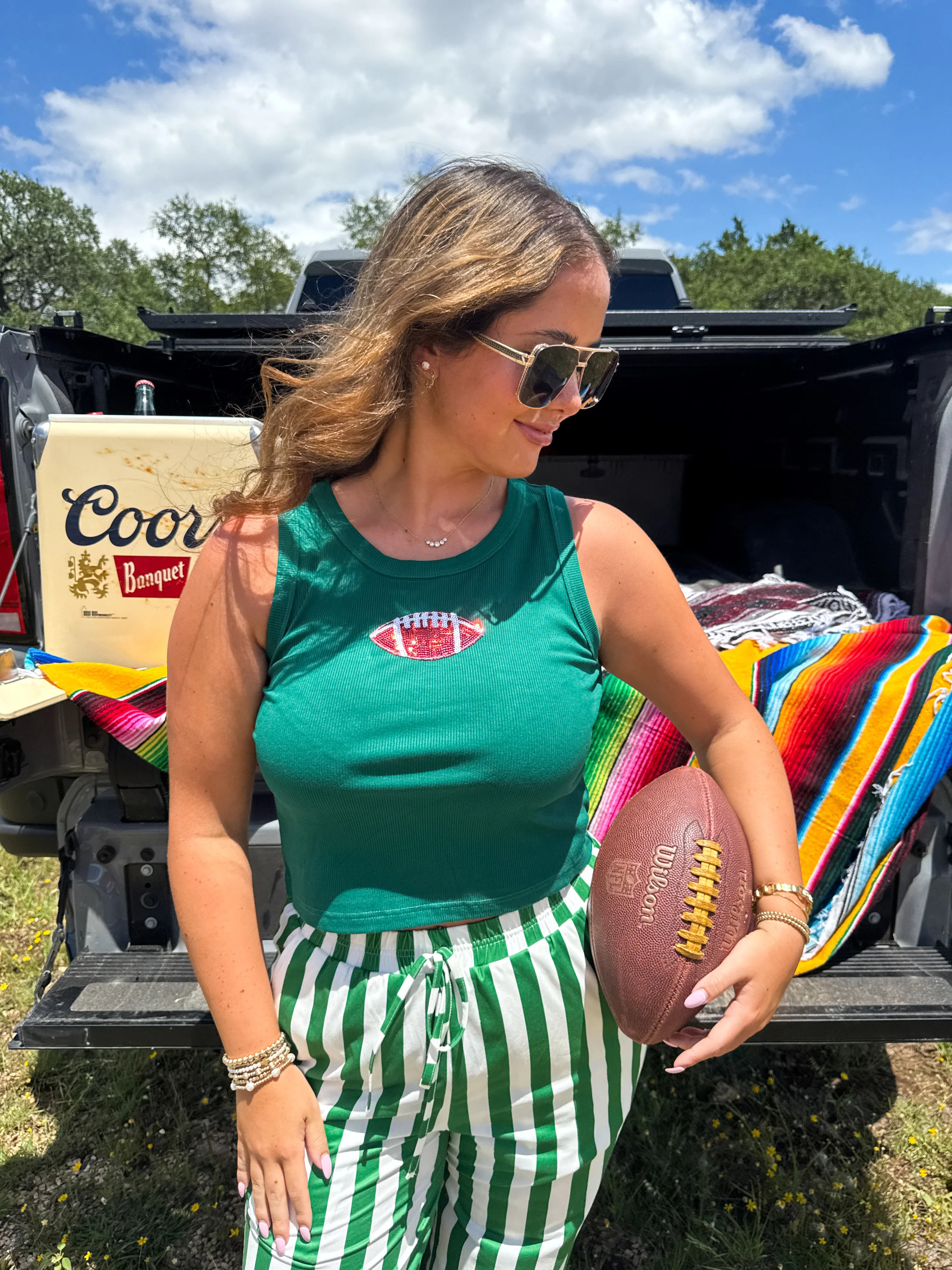 Football Season Tank- Green