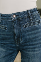High Waist Bootcut Jean with Welt Pockets