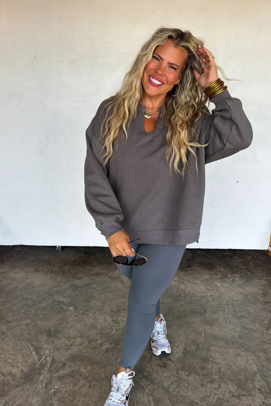The Lived in Oversized Pullover - Slate