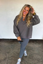 The Lived in Oversized Pullover - Slate