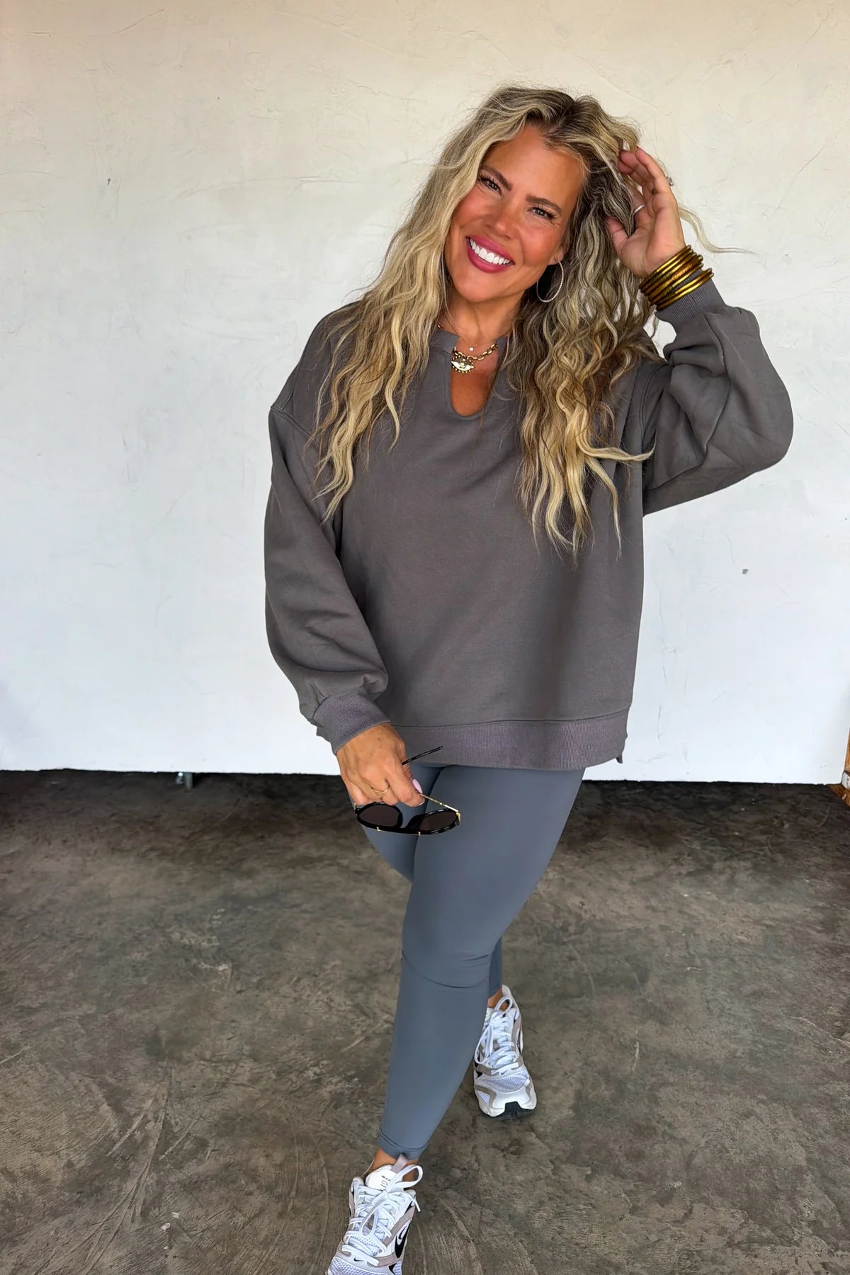 The Lived in Oversized Pullover - Slate