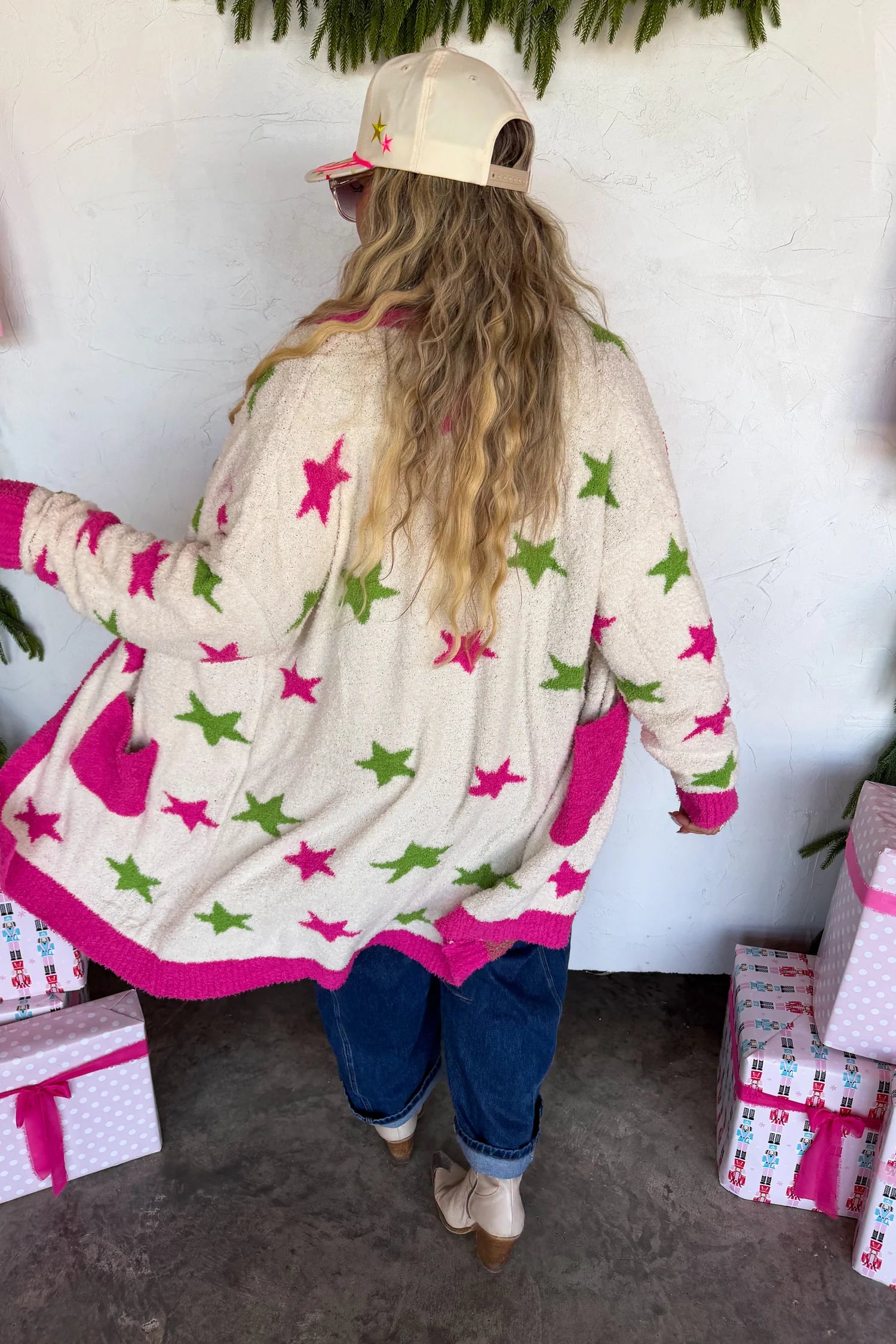Cozy Christmas Cloud Cardigan- Star