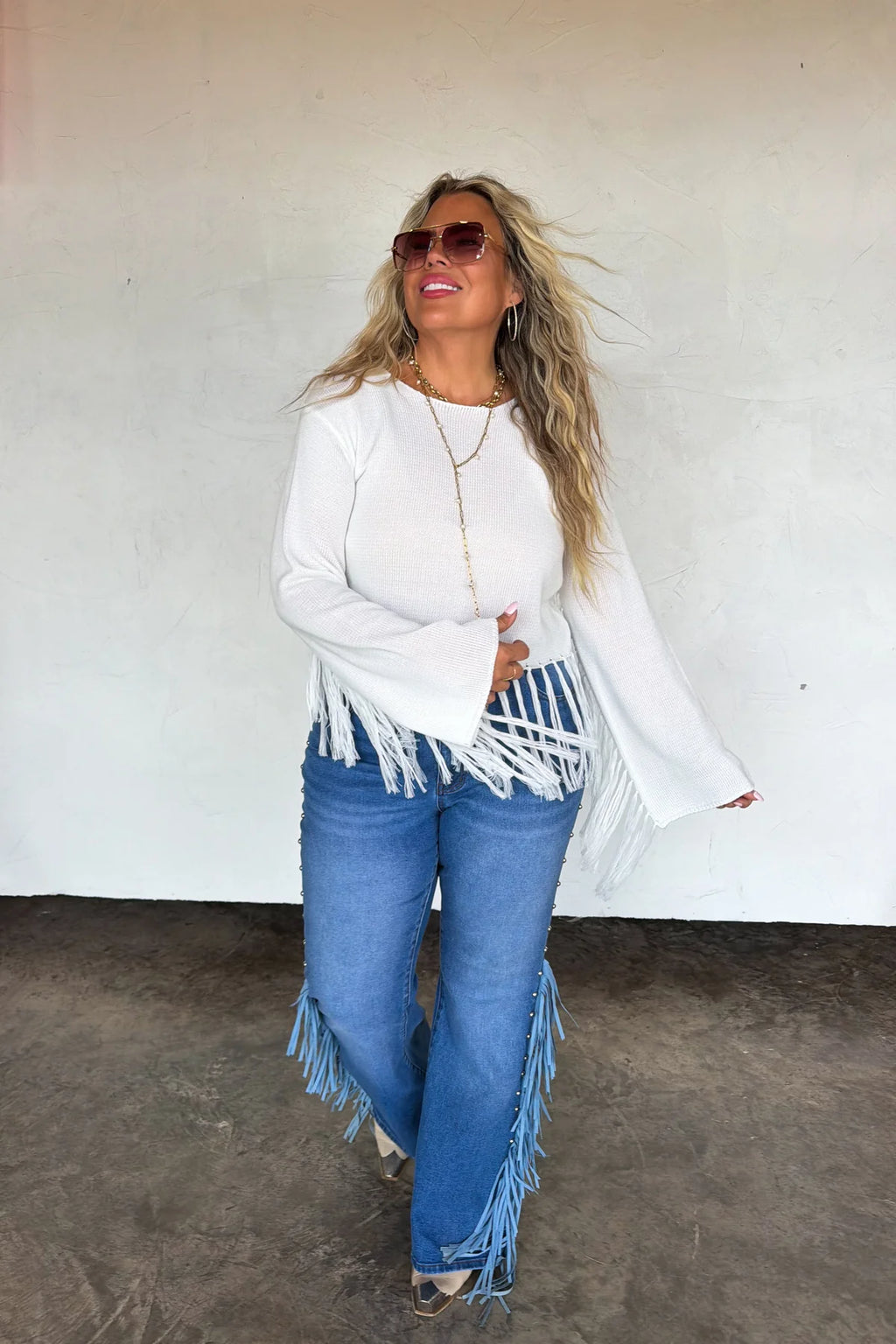On the Fringe Flare Jeans