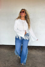 On the Fringe Flare Jeans