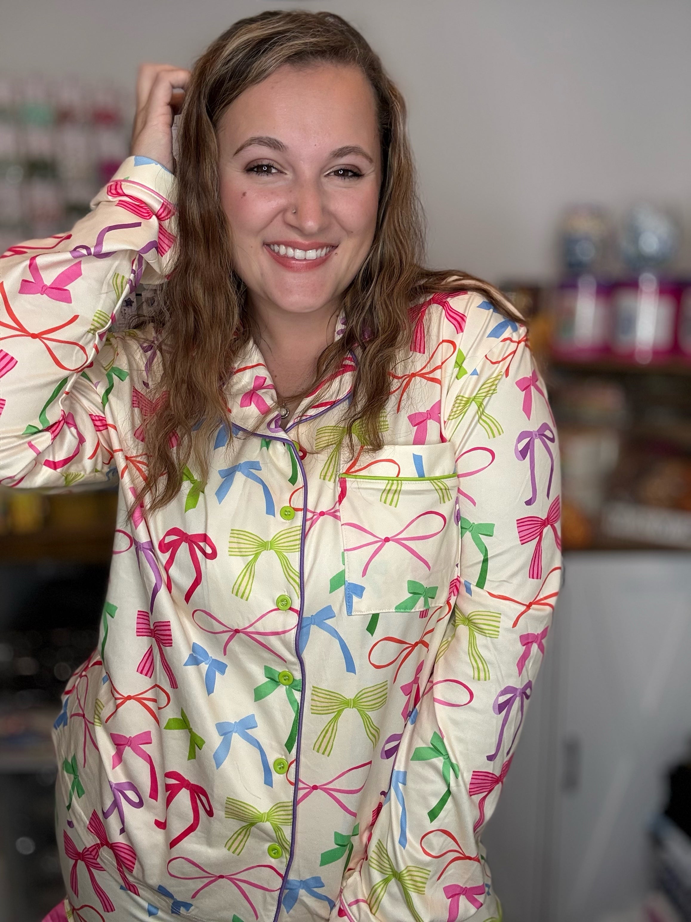 Daylight Bow Ruffle Pajama Set