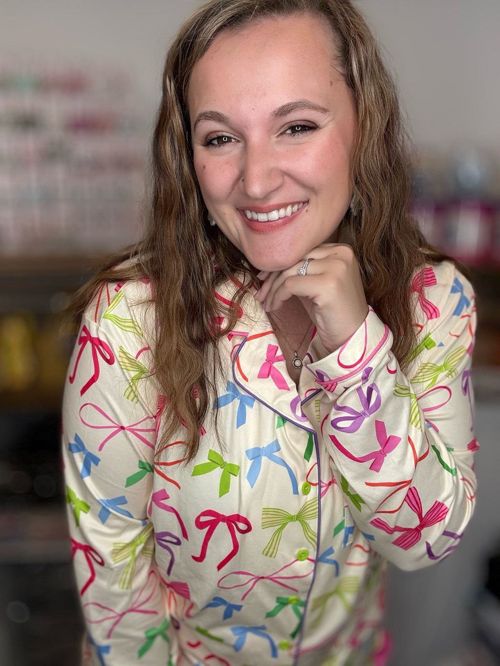 Daylight Bow Ruffle Pajama Set