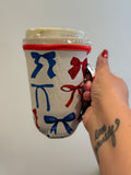 Americana Bows Coffee Koozies
