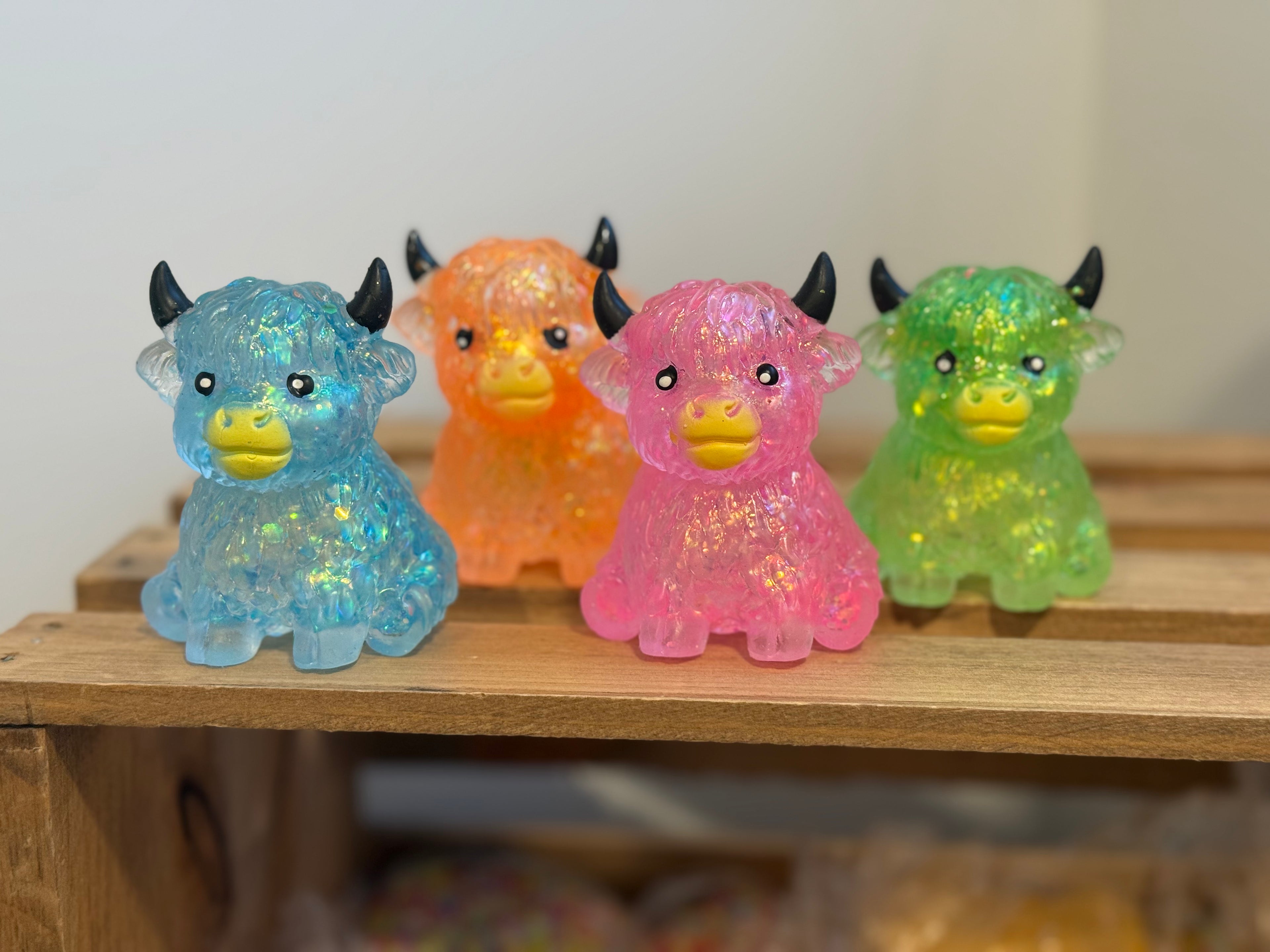 Glitter Squishy Highland Cows- 4 Colors