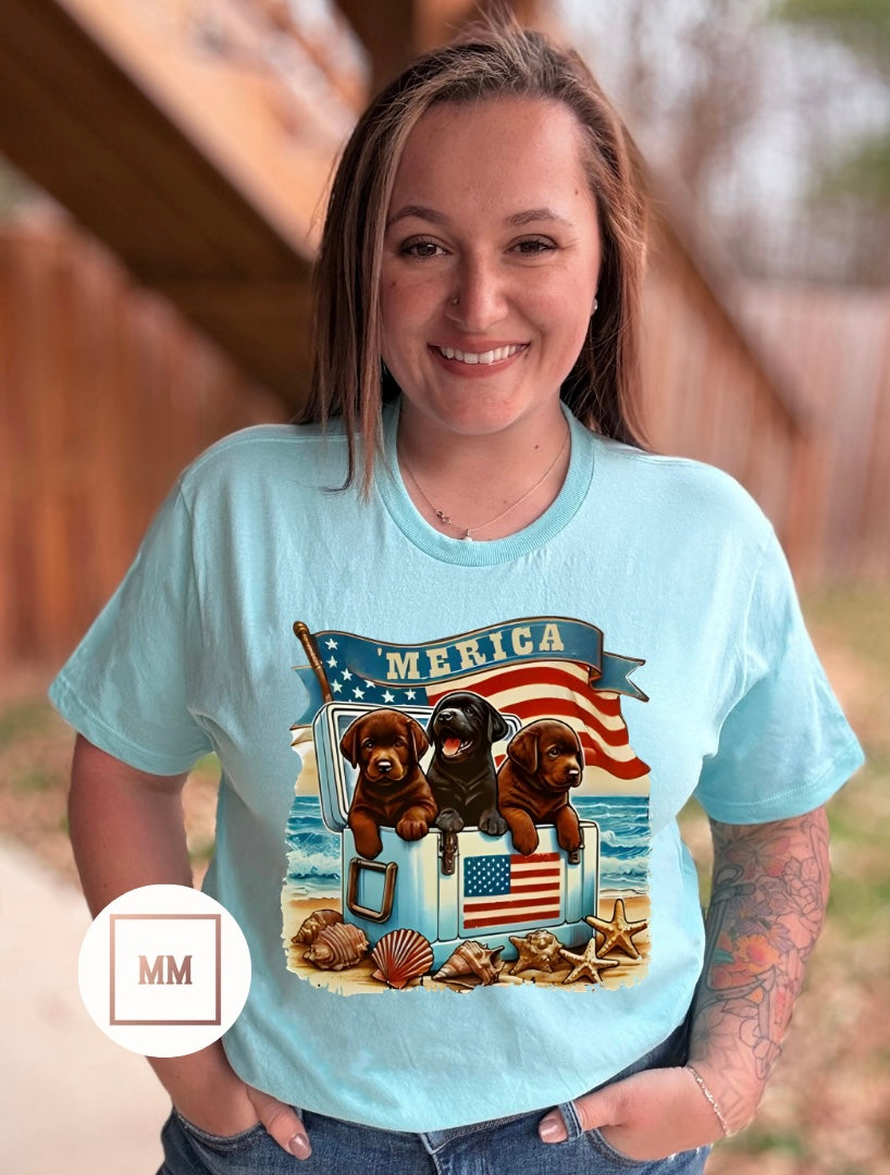 ‘Merica Pups Tee