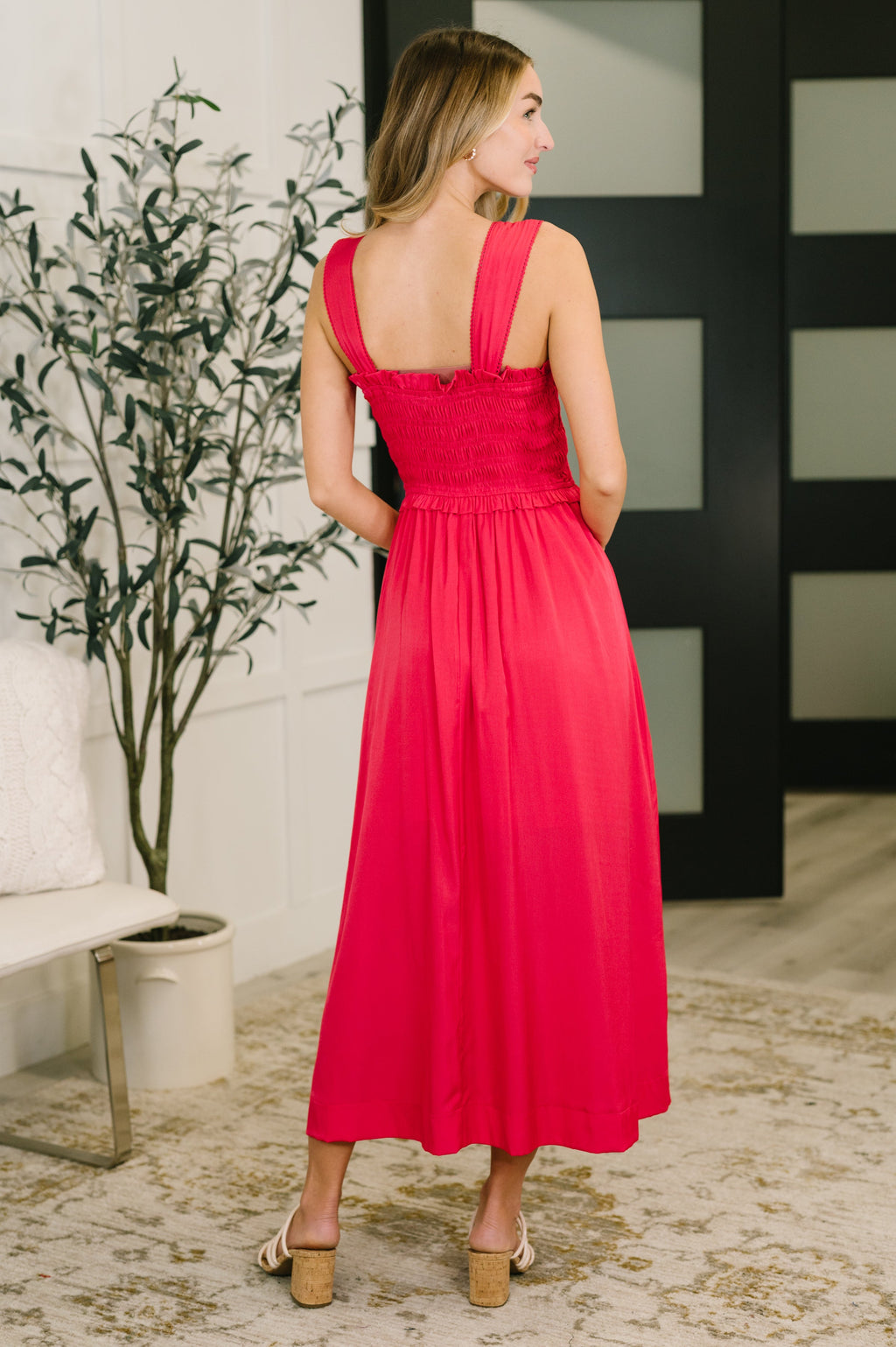 The Playful Statement Dress- Raspberry Red