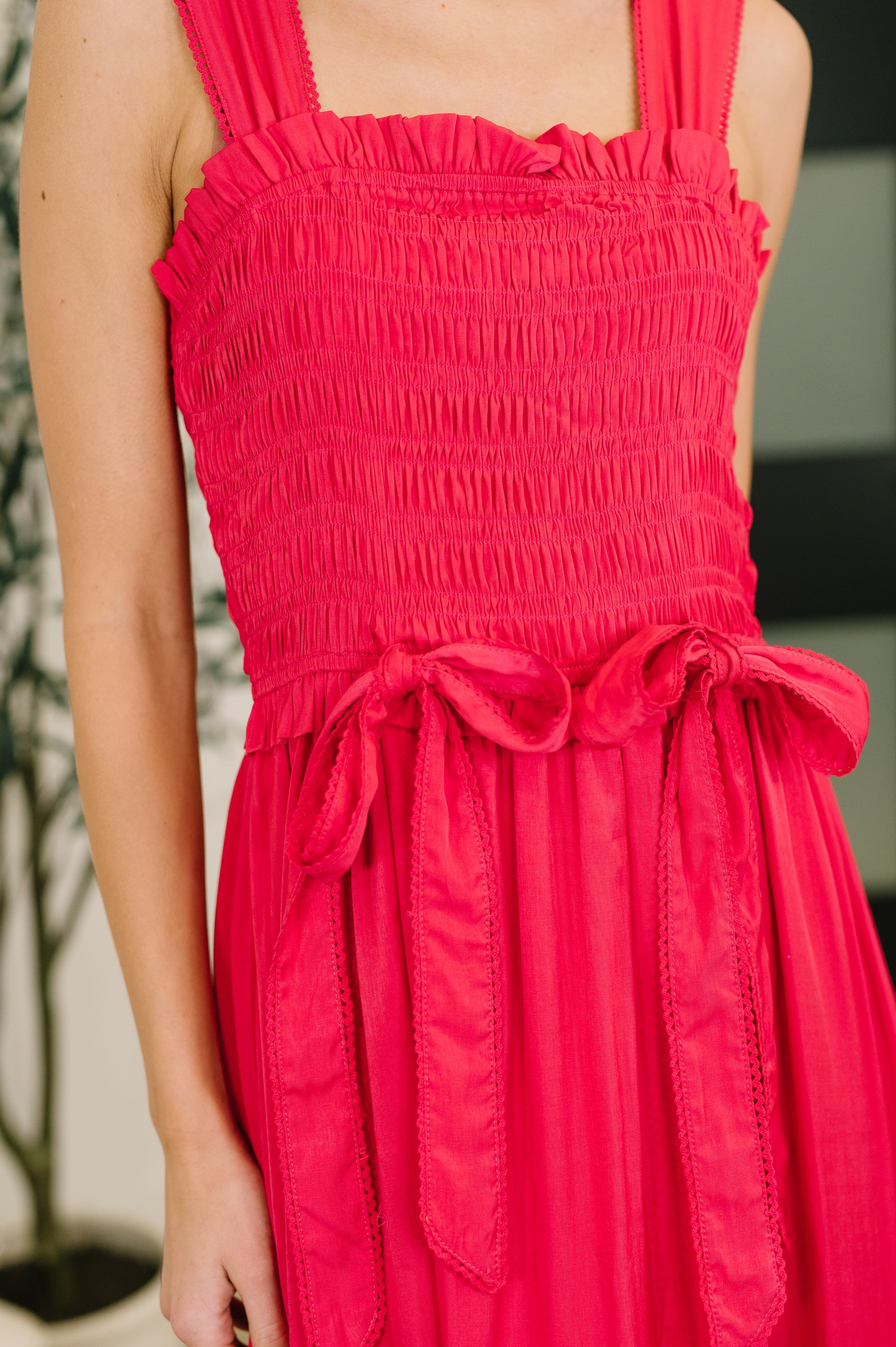 The Playful Statement Dress- Raspberry Red