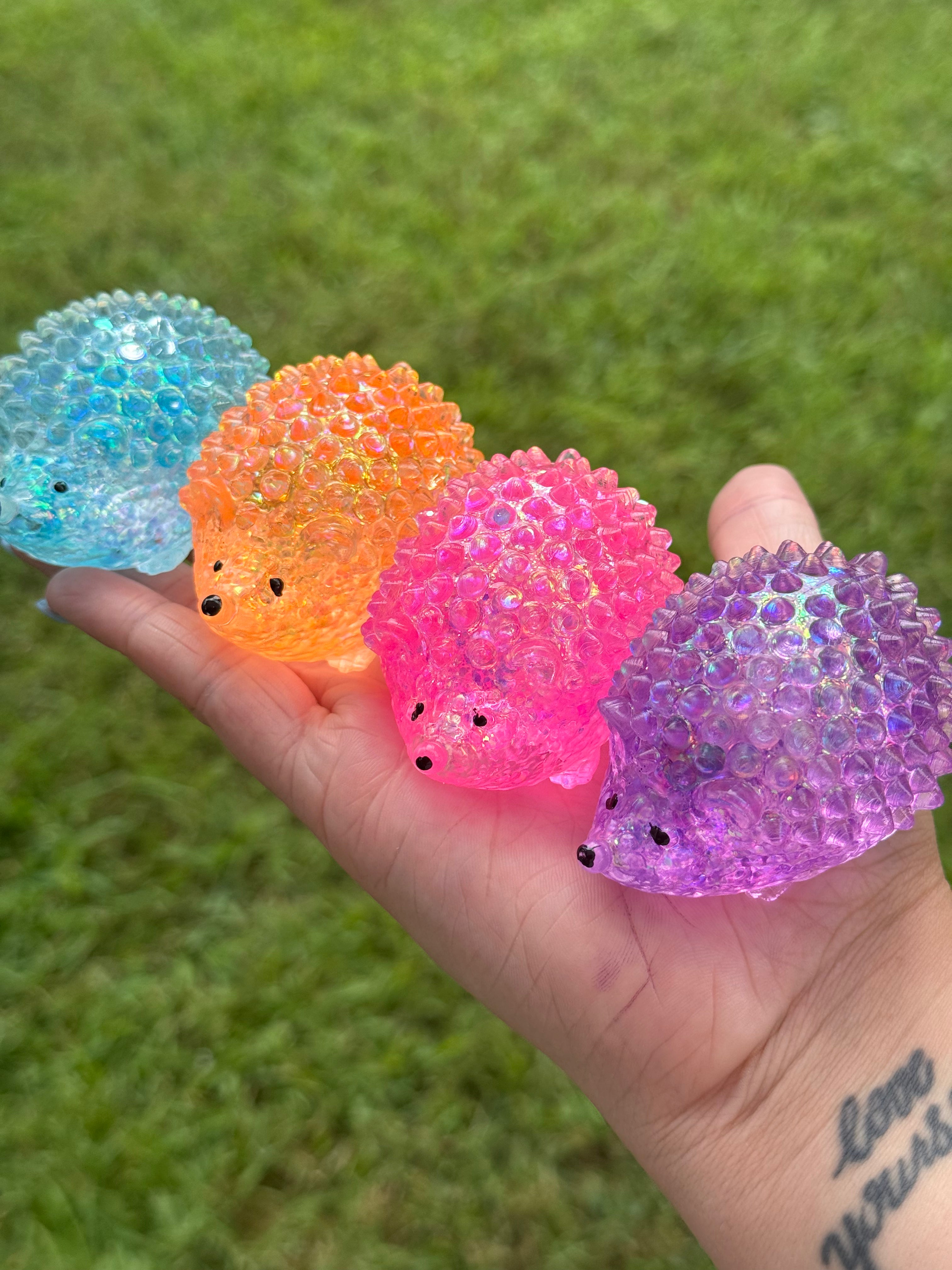Glitter Squishy Hedgehogs- 4 Colors