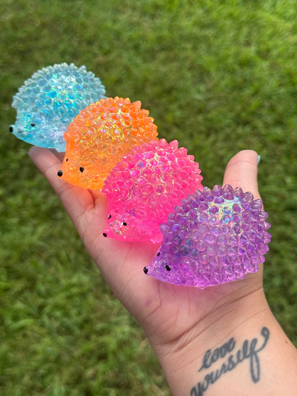Glitter Squishy Hedgehogs- 4 Colors