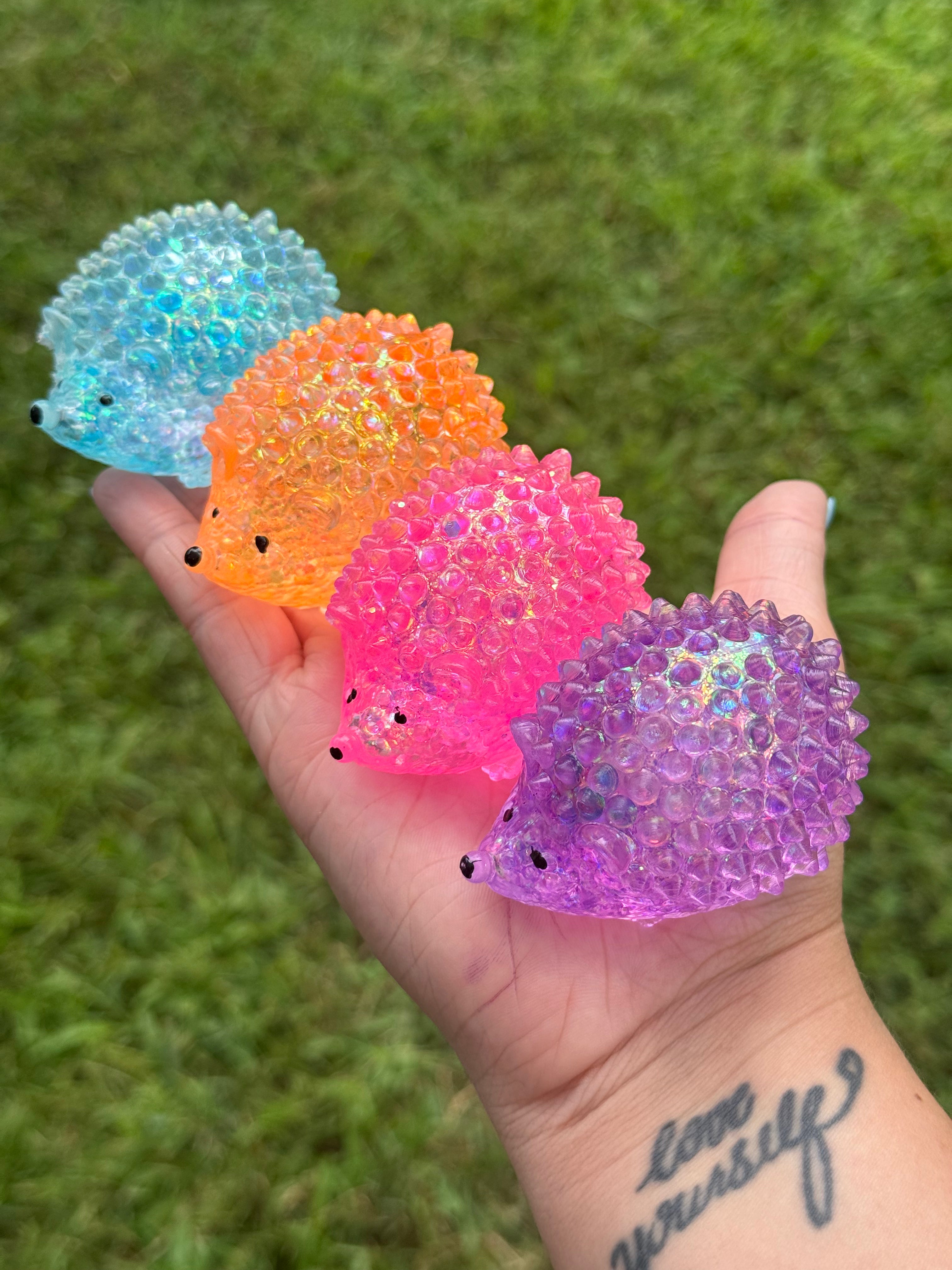 Glitter Squishy Hedgehogs- 4 Colors